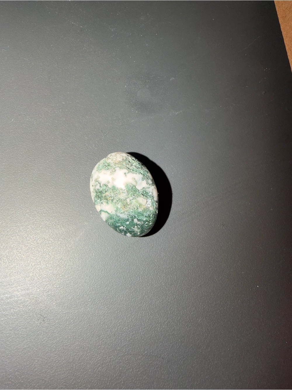 Green and White Oval Gemstone Cabochon for Jewelry
